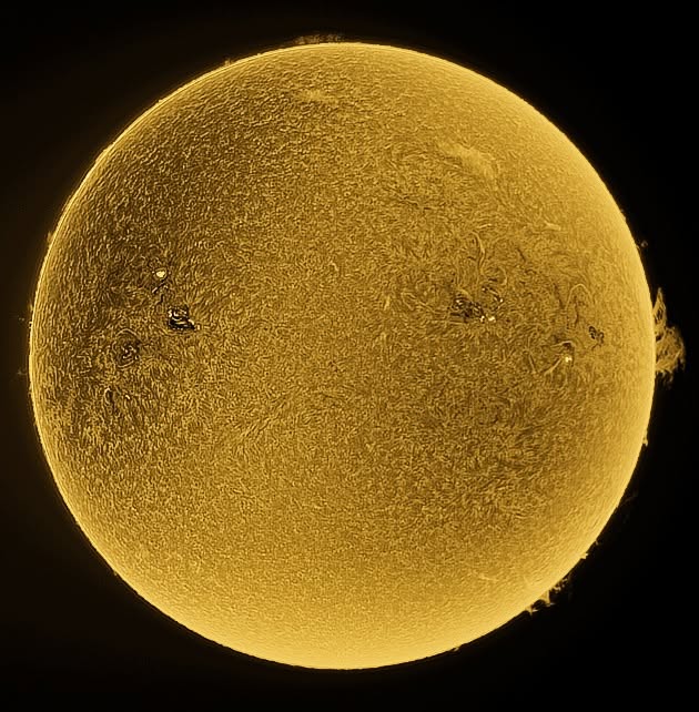 Solar full disk with spots